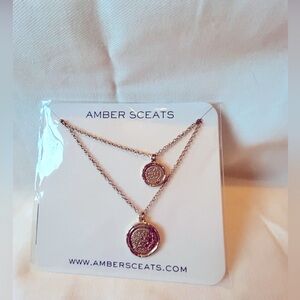 Amber Sceats Gold Double Pendant Necklace